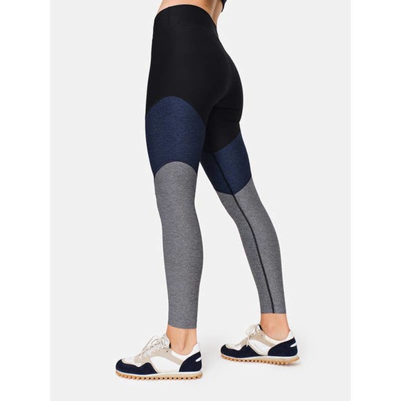 Outdoor Voices Leggings XS 7/8 Spring Black Blue Gray Colorblock High Rise - Picture 11 of 12